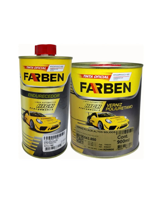 Verniz PU Alto Sólido Farben 900ml + Catalisador 450ml