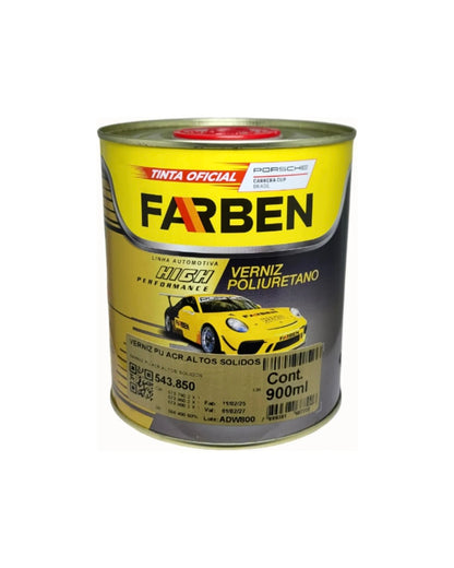 Verniz PU Alto Sólido Farben 900ml + Catalisador 450ml
